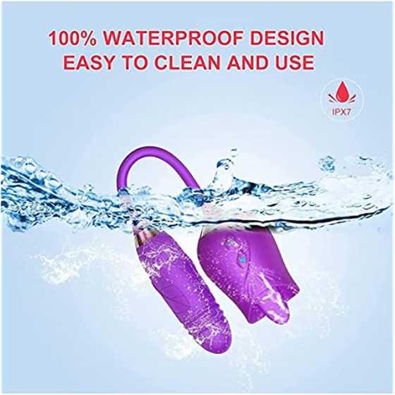 Sex Rose Toy for Women Sexual Rose Flowers Rechargeable Adult Toy for Women Couples-red,Powerful Tongue Suck (Purple-Flower), 1.
