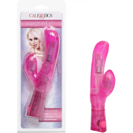  First Time Dual Exciter - 3-Speed waterproof 2-in-1 Dual Motors G-Spot and Clitoral Vibrator Massager, Purple