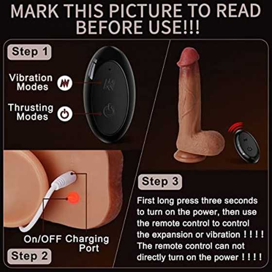 Thrusting Dildo Vibrator, AUDERY 9.5" Realistic Vibrating Dildo with 8 Thrusting Modes for G-spot Stimulation, Wireless Automati