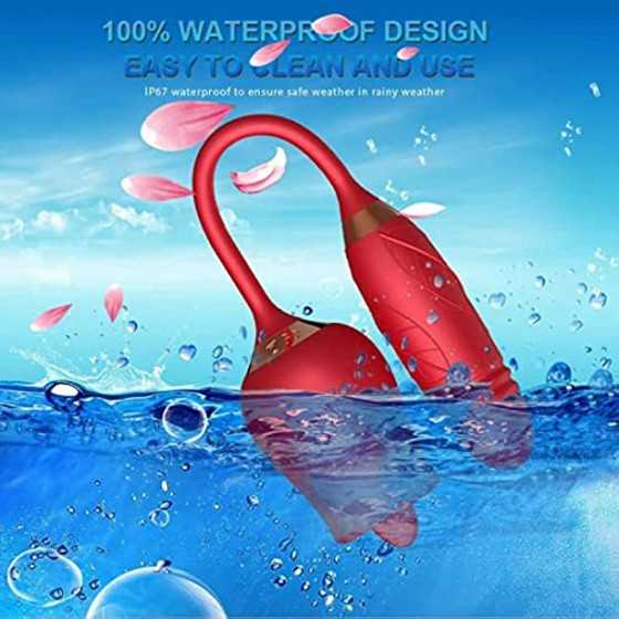 LO2023-New Flower Shaped USB Charging Rose Toy 10 Modes for Women Sex Stimulator for Adult Women Licking, Lingerie- Red,-Y3CV
