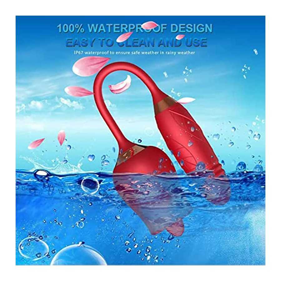 LO2023-New Flower Shaped USB Charging Rose Toy 10 Modes for Women Sex Stimulator for Adult Women Licking, Lingerie- Red,-Y3CV