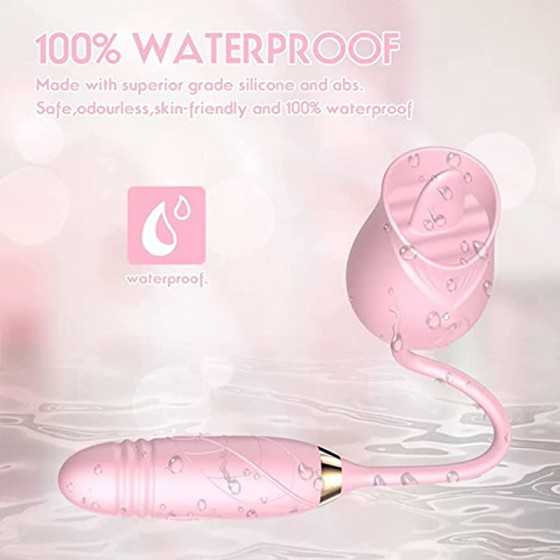 Rose Sex Toy for Women -Rose Sex Toy with Tongue Licking Vibrator for Women G spot Nipple Stimulation, Rechargeable Vibrating Ma