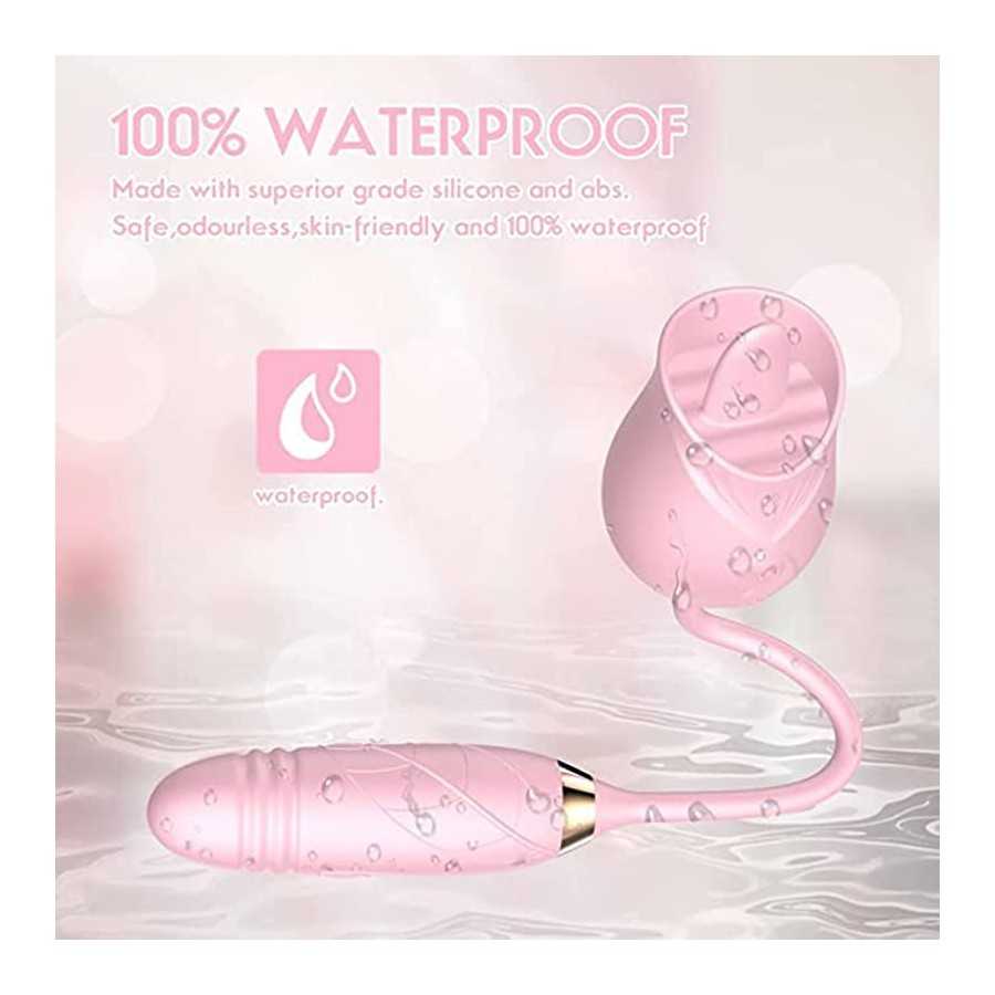 Rose Sex Toy for Women -Rose Sex Toy with Tongue Licking Vibrator for Women G spot Nipple Stimulation, Rechargeable Vibrating Ma