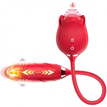 Rose Sex Toy for Women – Upgraded Rose Sex Stimulator for Women with 10 Thrusting Dildo G Spot Vibrator Clitoral Stimulator, Rose Sex Adult Sex Toys Games for Woman Couples Pleasure 12
