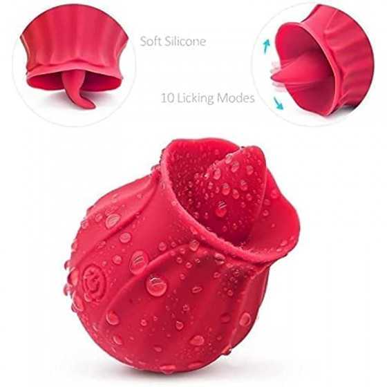 Clit Tongue Vibrator Sucking and Licking Toy, 10 Modes Powerful, Nipples Clitoris G-spot Stimulator for Women, Mini Tongue Sucki