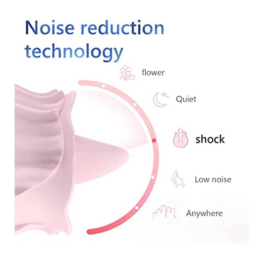 Rose Sex Toy for Women - Woman Pleasure Tongue Licking Mini Clitoral Vibrator Stimulator with 10 Vibrating Pleasure for Clitoris