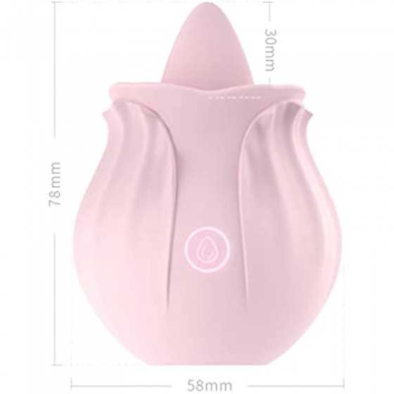 Rose Sex Toy for Women - Woman Pleasure Tongue Licking Mini Clitoral Vibrator Stimulator with 10 Vibrating Pleasure for Clitoris