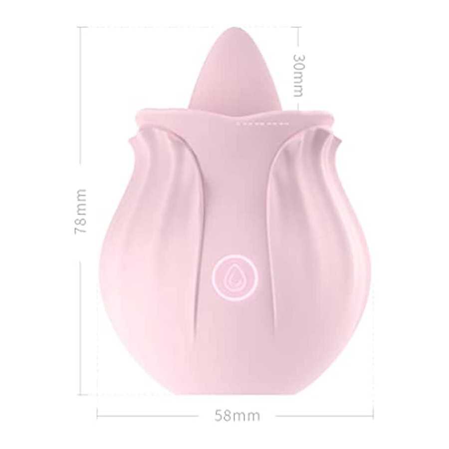 Rose Sex Toy for Women - Woman Pleasure Tongue Licking Mini Clitoral Vibrator Stimulator with 10 Vibrating Pleasure for Clitoris
