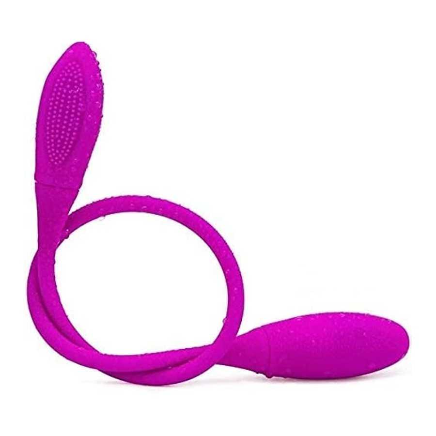Dual Headed Dildo Vibrator, Silicone Realistic Dual Headed Vibrator Dildo for G-spot Clitoris Nipples Prostate Vaginal Stimulati