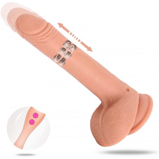 9 Inch Thrusting Dildo w/...