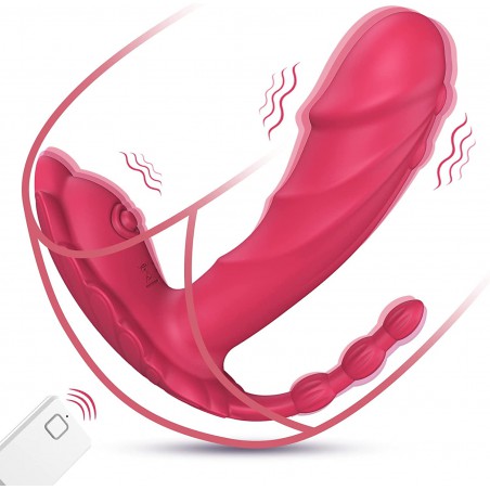 Wearable Panty Vibrator Sex Toy for Women, Clitoral G Spot Stimulator Anal Butterfly Vibrating Panties with 8 Vibration Modes Waterproof Rechargeable Adult Toy for Women & Couples