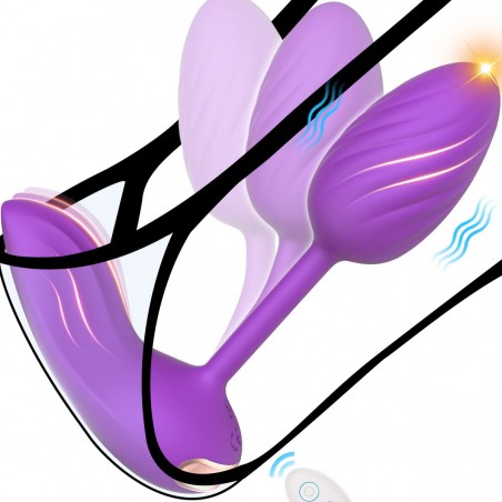 Dual Motor Remote Control Vibrator with Vibrating Egg - Ruby, G Spot Vibrator with 10 Intense Vibrations, Wearable Vibrator with Remote for Hands-Free Play, Adult Sex Toys for Women, Couples (Purple)