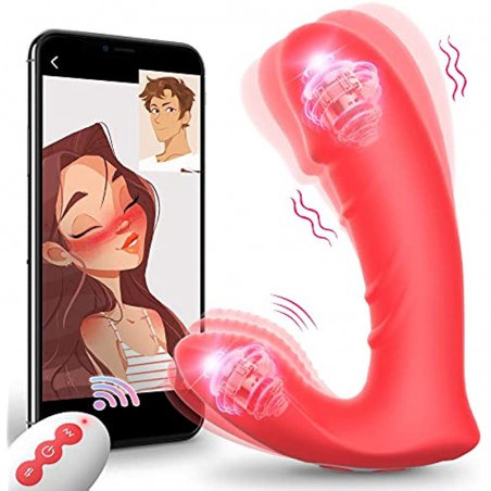 Sex Toys for Women, APP Remote Control Wearable Dildo G Spot Vibrators Adult Toys, Dual Stimulator Motor Each 10 Vibration Modes, Butterfly Vibrator Adult Rose Sex Toys for Couples Pleasure