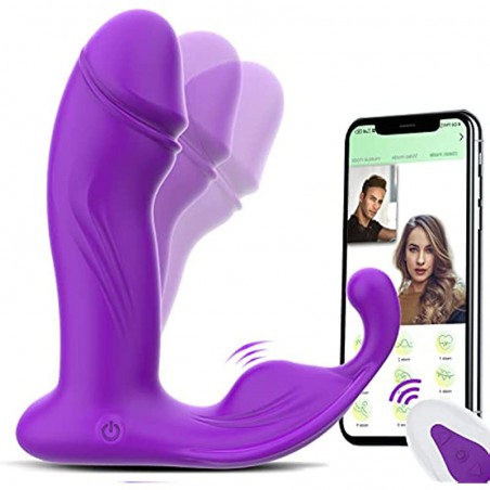 AXFLY Wiggling Wearable G Spot Sex Toys Butterfly Vibrator with 10 Vibrating & 3 Wiggling Modes,App & Remote Control Rechargeable Dildo Clitoral Stimulation Butterfly Vibrator for Couples