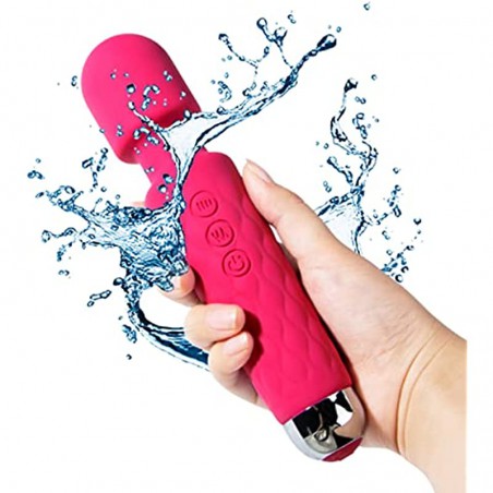 Personal Body Relaxation - Quiet Waterproof Powerful Rechargeable with 20 Patterns & 10 Speeds - Perfect for Muscle Aches & Sports Recovery 8*1.4 inch (Red)