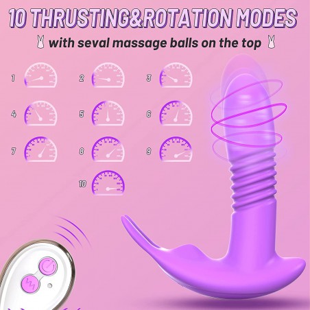 Wearable Vibrator with Rotation Balls Inside The Dildo,Quiet Panty Vibrator with Remote, Butterfly Vibrator 10 Thrusting & 10 Vibration G Spot Vibrator, Sex Toys for Women,Woman's dayChoice