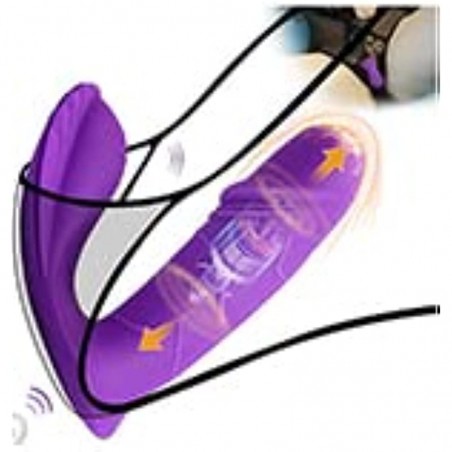 MEROURII Wearable Vibrating Panty Dildo Vibrator Pulse Quiet Vibrating Egg with Wireless Remote Control, Invisible Waterproof Clitoris Clit G Spot Dual Stimulator , Adult Sex Toys for Women (Purple)