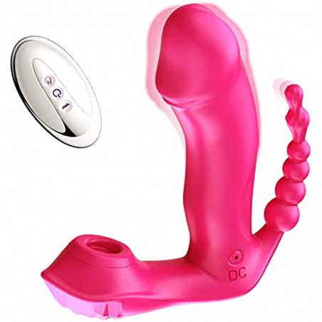 GAIWU 3 in 1 Wearable Butterfly Panty Vibrator with Remote Control, Clitoral G Spot Anal Sex Stimulator Toy with 7 Vibration Modes and Heat