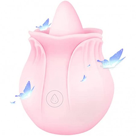 Rose Toy Vibrator for Woman, Rose Vibrator Clitoral One-Button Control 7 Lick-Vibrating Toys, Mini Rose Vibrator for Women Masturbation, Adult Rose Sex Toy