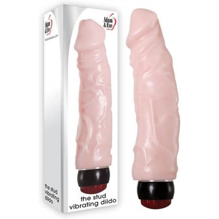 Adam and Eve Stud Vibrating Dildo, 9 Inch (Beige)