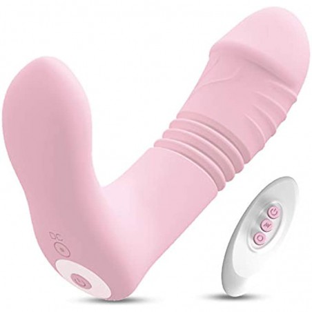 Thrusting G Spot Vibrator with Clit Tongue , Wearable Vibrator 3 Pulsing & 10 Vibrations with Remote, Adult Sex Toys for Women