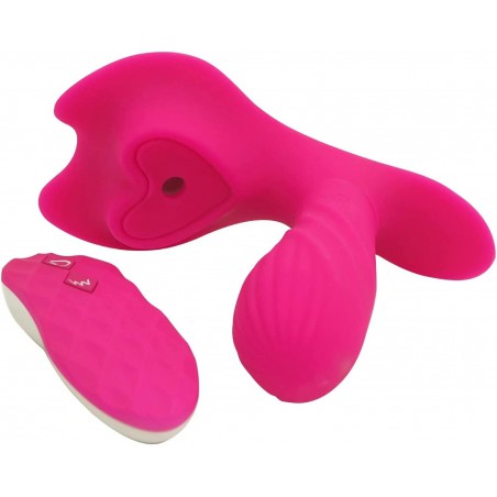 Wireless Remote-Control Heated-Instruction Manual Vibrator, Wearable Silicone Butterfly Dildo Vibrator with 10 Vibration Modes Waterproof G-Spot Clitoris Massager International Women's Day(Purple)