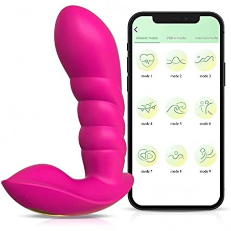 LUSH 3 ROSE Wearable Panty Vibrator with App Remote Control Vibrating Panties for G-Spot, 2 in 1 Dildo & Clitoral Anus Stimulator Sex Rose Toys with 9 Vibrations for Women Couples- Rose Red