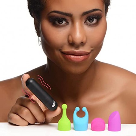 BANG! Bullet Vibrator Sex Toy for Women with 7 Vibrating Patterns and 4 Attachments. Adult Toys for Women and Couples Vibrator Sex Toy. Premium Silicone, Waterproof and Rechargeable, Multi