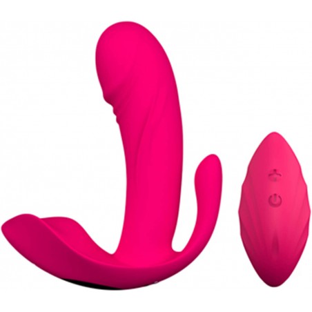 Butterfly Vibrator Perfect-Fitted Wearable Panty Clitoral G Spot Vibrator Sex Stimulator,Mimic Finger with Remote Vibrating Wiggling (Rose red)