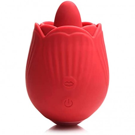 INMI Bloomgasm French Rose Toy Licking & Vibrating Stimulator. Rose Tongue Vibrator Toy, Clitoralis Stimulator for Women & Adult Sex Toys Couples. Waterproof & Rechargeable - USB Cable Included.