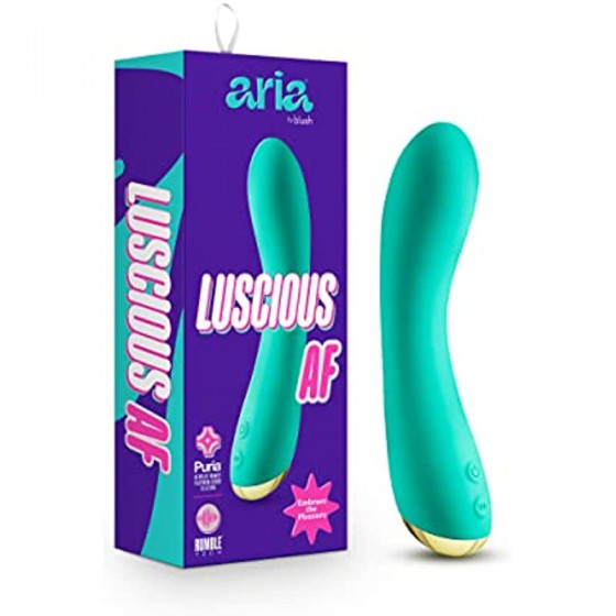 6k Aria Luscious AF Silicone Vibrator - Rumble Tech Rumbly 10 Vibration Settings - Magna Charge Magnetic Rechargeable - IPX7 Waterproof and Easy to Clean - Sex Toy for Him Her Couples