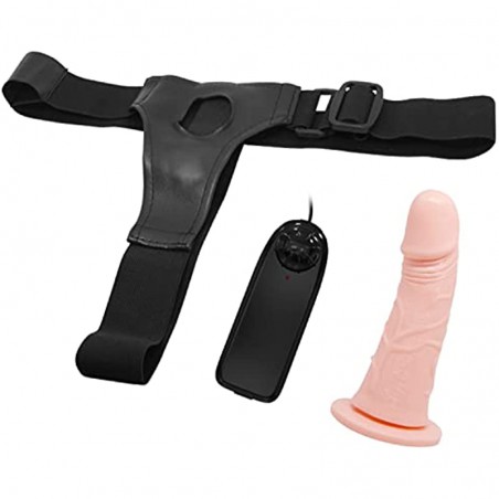 Strap-on Dildo Wearable Hollow Shaft Vibration Dildos for Men Realistic Adult Sex Toys with Wired Remote (Not for Women)