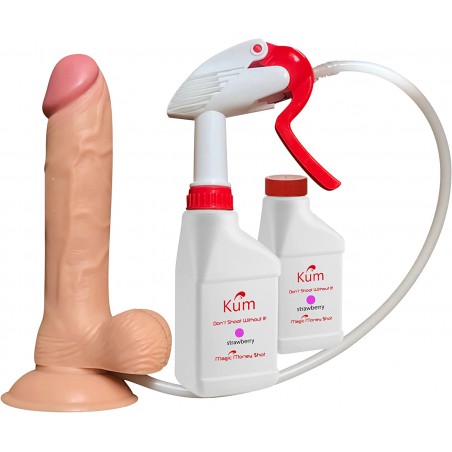 Squirting Dildo with Fake Cum (Flesh Color + Authentic Kum) 9"