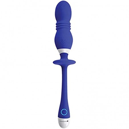 Gender X - Play Ball - 8 Speeds of Thrusting Power -Rechargeable Silicone Vibrating Double Orbs - 2 Motors - Vibrator - Blue
