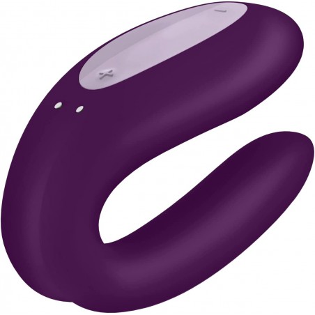 Satisfyer Double Joy Couples Vibrator with App Control - G-Spot and Clitoral Stimulation, Partner Toy, U-Shape, Wearable During Sex - Compatible with Satisfyer App, Waterproof, Rechargeable (Violet)