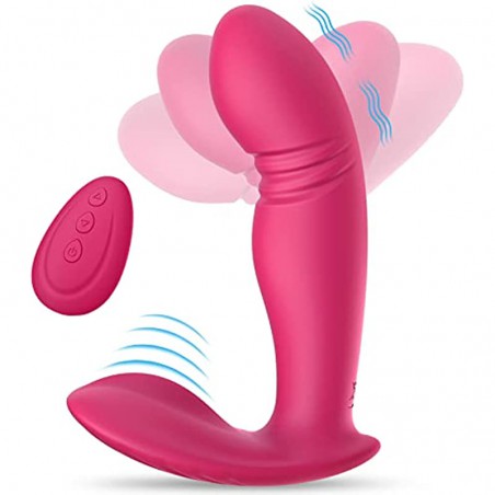 Intense Wearable Vibrator with Bendable Head - BOMBEX Lucas, Discreet Quiet Panty Vibrator with Remote G Spot & Clitorals Stimulator, Waterproof Butterfly Vibrator, Adult Sex Toys for Women