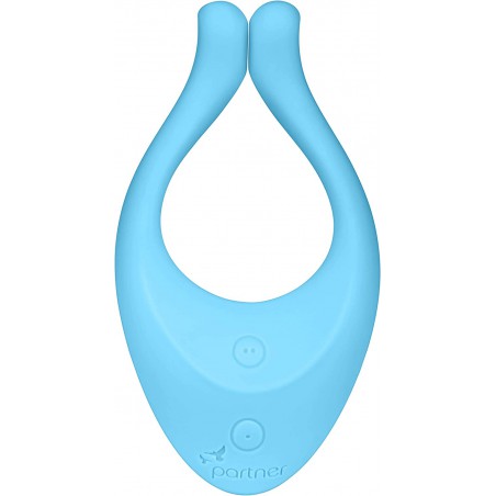 Satisfyer Endless Love Couple's Vibrator - Multivibrator, Clitoral and G-Spot Stimulation, Partner Toy, Soft Silicone, Waterproof, Rechargeable - 14 Use Applications (Light Blue)