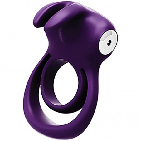 VeDO Thunder Bunny Rechargeable Vibrating Couples C-Ring, Clitoral Stimulation (Deep Purple)