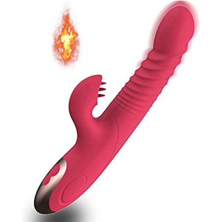 G Spot Rabbit Vibrators Powerful Vibrations and Rotation Beads Waterproof Dildo Vibrator Rechargeable Quiet Vibrating Vibrators Adult Sex Toy Gift for Women Couple