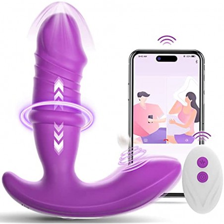 Thrusting Wearable G Spot Dildo Vibrator Adult Sex Toys for Women, APP & Remote Control Rose Clitoral Stimulation Butterfly Pant