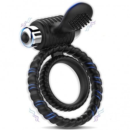 Vibrating Cock Ring, Penis Ring Vibrator with 10 Vibration& USB Rechargeable with Bullet Vibrator, Silicone Adult Sex Toy for Men, G spot Clitoral Vibrator for Woman Couple, Adult Sex Toys & Games