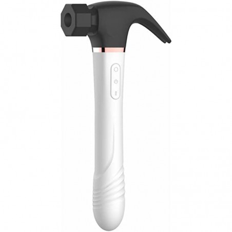 Hammer Vibrator Massager for Woman, Pulsating Anal Dildo Vibrators Waterproof Nipple Vagina Prostate Massagers Rechargable G Spot Clit Stimulation for Couples—Black White