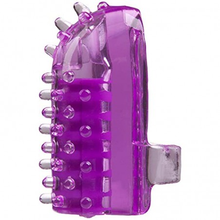 Doc Johnson Oralove - Finger Friend Mini Vibe - Ready-To-Use Vibrator for Pin-Point Simulation - Stretches to fit finger - Purple