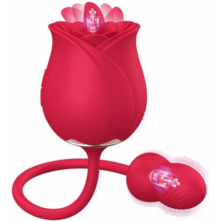 Rose Toy for Women Couple Sexual Pleasure, Clitoral Licking Bullet Vibrator with 7 Licking Modes & 7 Vibrations, G Spot Nipples Clitoris Stimulator Tongue Licker Adult Sex Toy for Masturbation