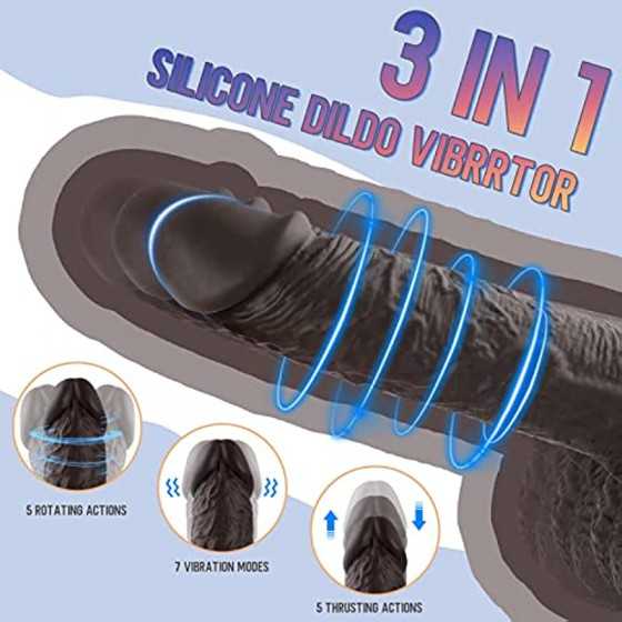 Thrusting Dildo Vibrator Sex Toys for Women, Vibrator Adult Sex Toys Realistic Vibrating Dildos with 5 Thrusting & Rotating Acti