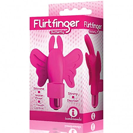 The 9's, Flirt Finger Butterfly, Finger Vibrator, Pink