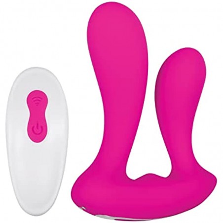 6k - Rechargeable Dual Entry - 9 Powerful Vibrating Speeds & Functions - Hands Free with Remote Control - Silicone Vibra