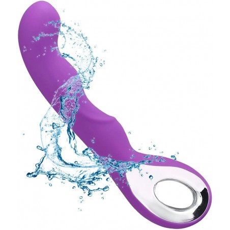 Rechargeable G-Spot Vibrator with 10 Vibration Modes, Adult Women Sex Toy, Female Vibrating Dildo, Sexual  Massager with Unbendable Shaft, Purple