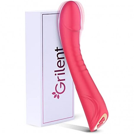 Realistic G-spot Dildo Vibrator for Women, Vaginal Anal Clitoris Stimulator for Solo Masturbation or Couple Lover Sex Things, Silicone Adult Sex Toys Massager with 7 Vibration Modes (Rose Red)