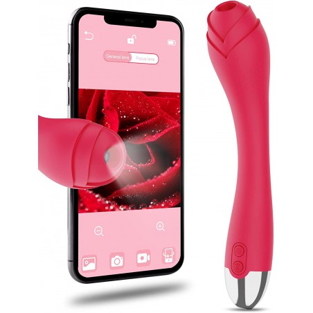 Wireless Visual Rose Vibrator with HD Camera for Female Body Explore, Clitoral Nipple Stimulator G-Spot Dildo Vibrator with 6 Vibrations for Women Pleasure, Personal Massager Adult Sex Toy for Couples